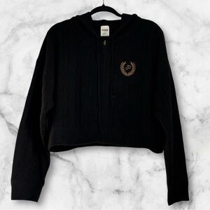 PINK Victoria's Secret Black Zip Up Sweater with Hood